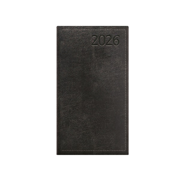 Kalendart Traditional 2026 T035 fekete heti beosztású álló zsebnaptár