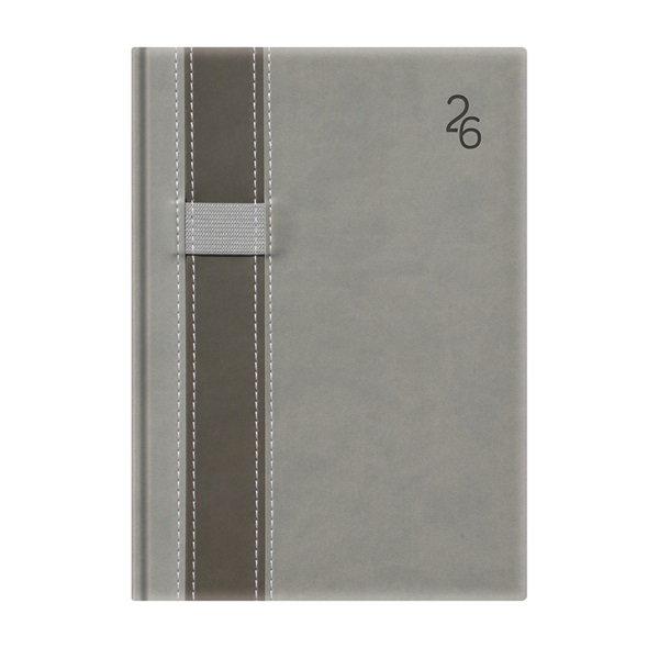 Kalendart Vario 2026 V021 A5 napi beosztású szürke-sötétszürke határidőnapló