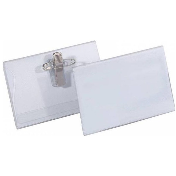 Karton P+P fekvő átlátszó kombinált névkitűző