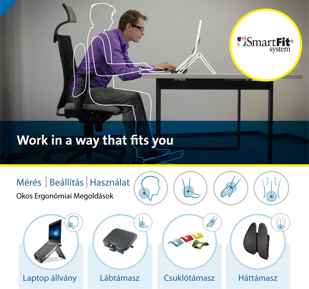 Kensington ACCO56146 SmartFit Solemate Plus dönthető lábtámasz