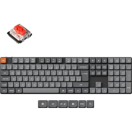 Keychron K5M-H1Z-HU K5 Max Bluetooth/USB HUN (Red Switch) vezeték nélküli mechanikus billentyűzet