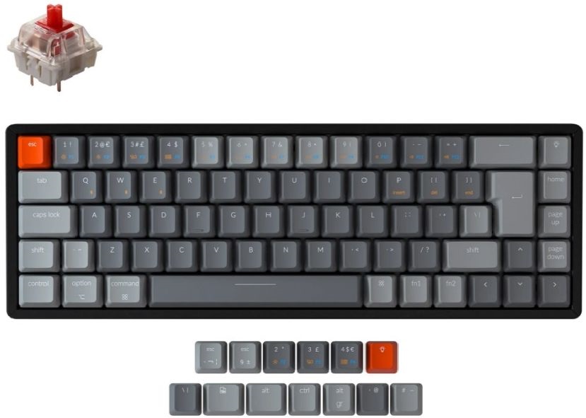 Keychron K6 RGB Bluetooth angol Gateron G Pro Red billentyűzet