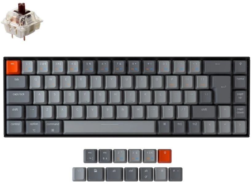 Keychron K6 RGB Bluetooth angol Hot-swap Gateron Brown billentyűzet