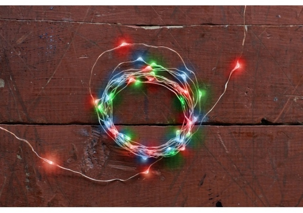 Kikkerland huzal jellegű réz/piros/zöld/kék fényfüzér