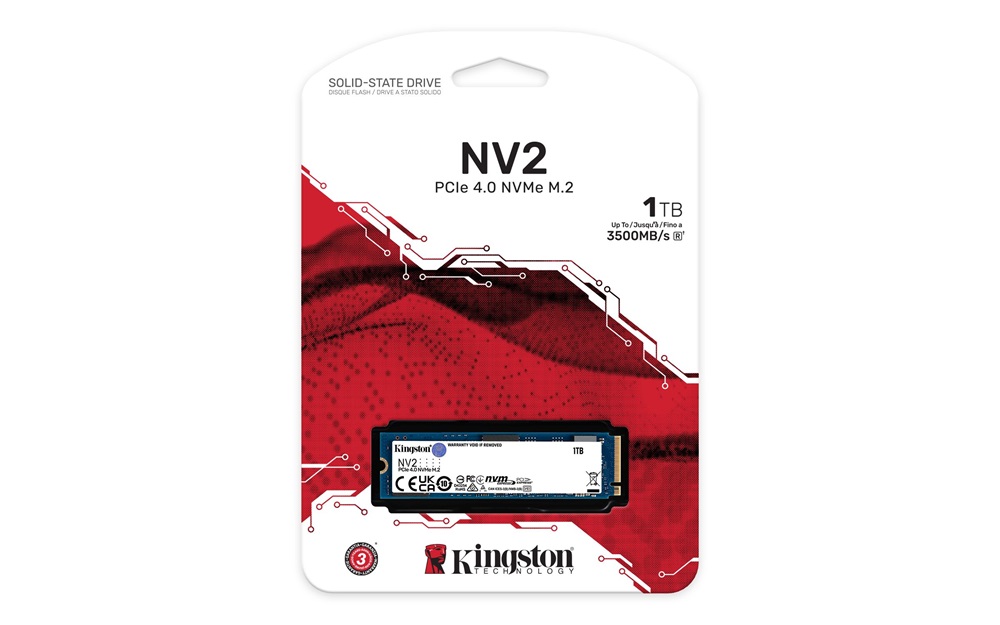Kingston 1000GB M.2 NVMe 2280 PCIe 4.0 NV2 (SNV2S/1000G) SSD