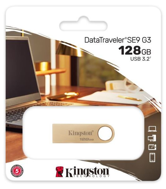 Kingston 128GB 3.2 Gen 1 DT SE9 G3 220MB/s (DTSE9G3/128GB) fém Flash Drive