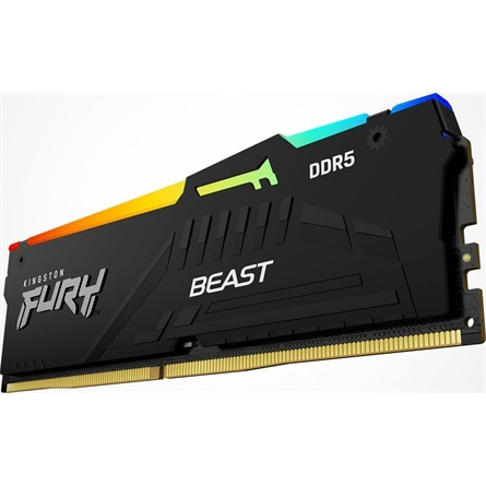 Kingston 128GB 5200MHz DDR-5 Fury Beast RGB (Kit! 4db 32GB) (KF552C40BBAK4-128) memória