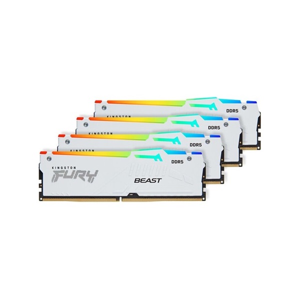 Kingston 128GB 5200MHz DDR-5 Fury Beast RGB (Kit! 4db 32GB) (KF552C40BWAK4-128) memória