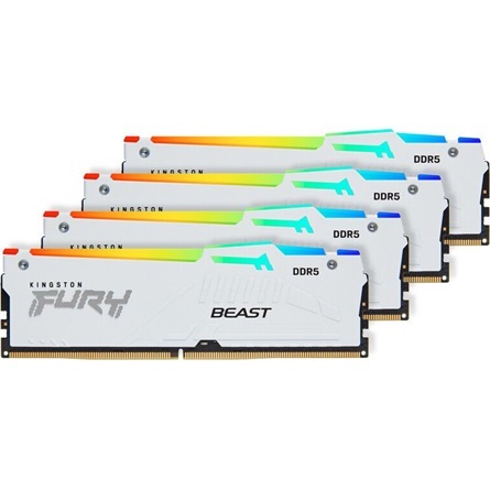 Kingston 128GB 5200MHz DDR-5 Fury Beast RGB (Kit! 4db 32GB) (KF552C40BWAK4-128) memória