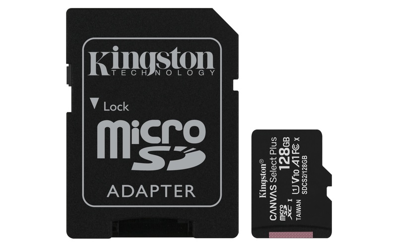 Kingston 128GB SD micro Canvas Select Plus (SDXC Class 10 A1) (SDCS2/128GB) memóriakártya adapterrel