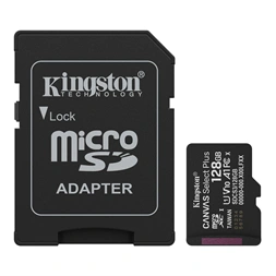 Kingston 128 SD micro Canvas Select Plus (SDXC Class 10 UHS-I U3) memória kártya adapterrel