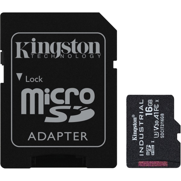 Kingston 16GB SD micro Industrial (SDHC Class 10 A1) (SDCIT2/16GB) memóriakártya + olvasó