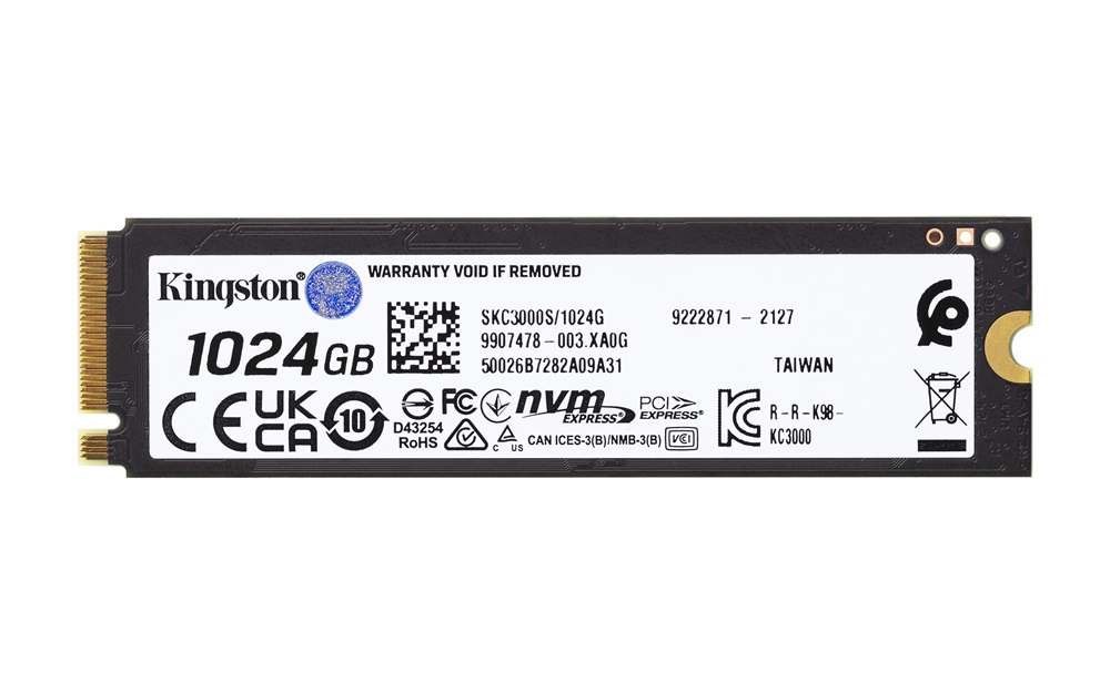 Kingston 1TB M.2 NVMe 2280 KC3000 (SKC3000S/1024G) SSD