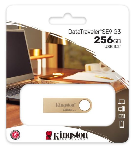 Kingston 256GB 3.2 Gen 1 DT SE9 G3 220MB/s (DTSE9G3/256GB) fém Flash Drive