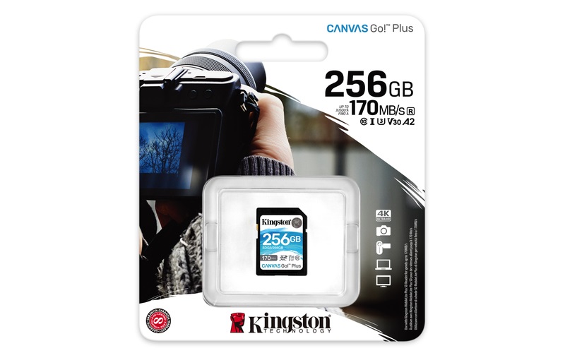 Kingston 256GB SD Canvas Go Plus (SDXC Class 10 UHS-I U3) (SDG3/256GB) memóriakártya