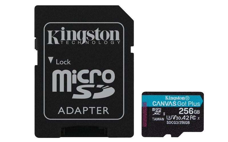 Kingston 256GB SD micro Canvas Go! Plus (SDXC Class 10 UHS-I U3) (SDCG3/256GB) memóriakártya adapterrel