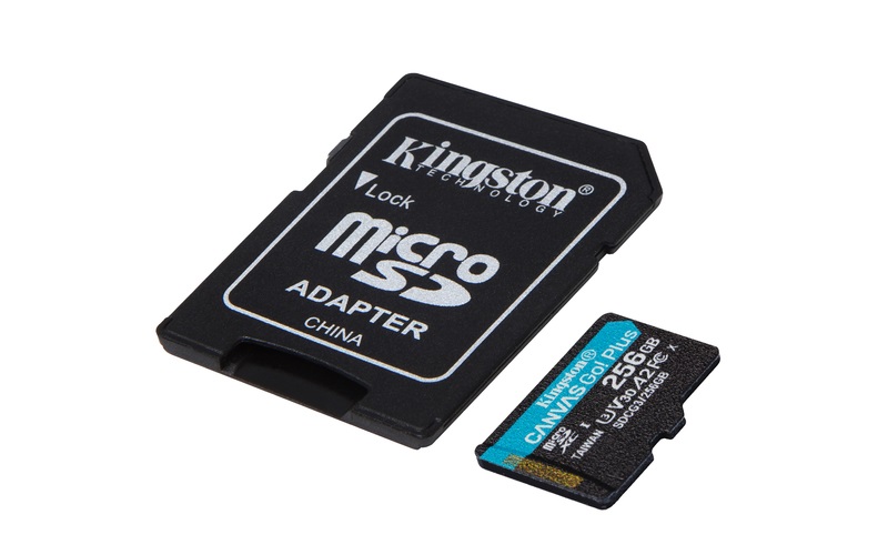 Kingston 256GB SD micro Canvas Go! Plus (SDXC Class 10 UHS-I U3) (SDCG3/256GB) memóriakártya adapterrel
