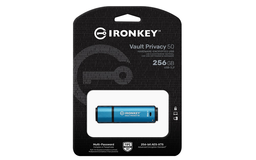 Kingston 256GB USB3.2 IronKey Vault Privacy 50 (IKVP50/256GB) Flash Drive