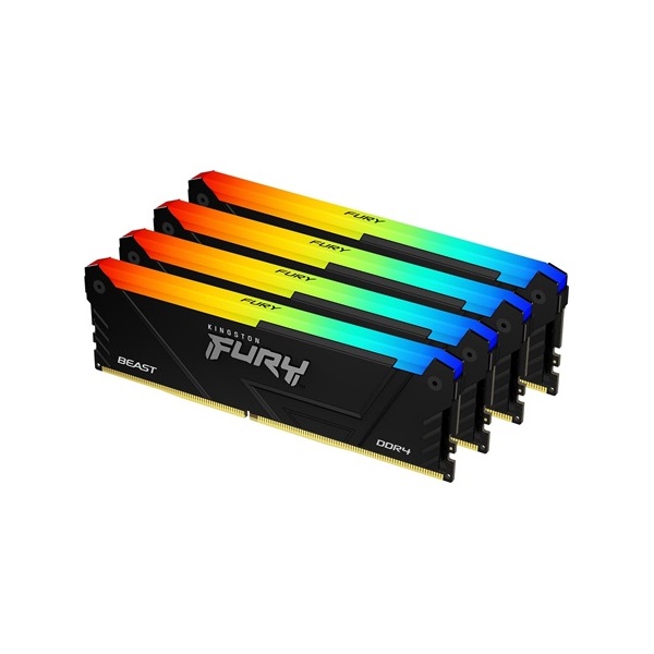 Kingston 32GB 3200MHz DDR-4 Fury Beast RGB (Kit! 4db 8GB) (KF432C16BB2AK4/32) memória