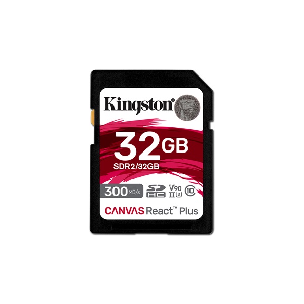 Kingston 32GB SD Canvas React Plus (SDHC Class 10  UHS-II U3) (SDR2/32GB) memóriakártya