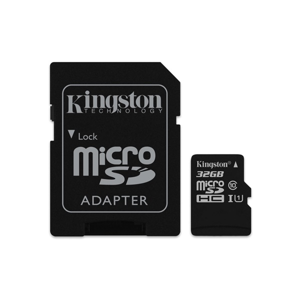 Kingston 32GB SD micro Canvas Select 80R (SDHC Class 10  UHS-I) (SDCS/32GB) memóriakártya adapterrel