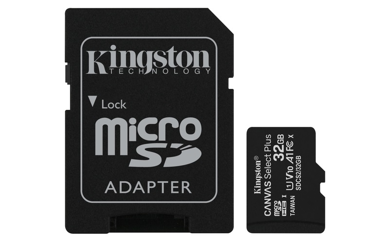 Kingston 32GB SD micro Canvas Select Plus (SDHC Class 10 A1) (SDCS2/32GB) memóriakártya adapterrel