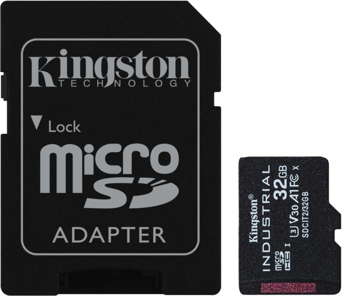Kingston 32GB SD micro Industrial (SDHC Class 10 A1) (SDCIT2/32GB) memóriakártya + olvasó