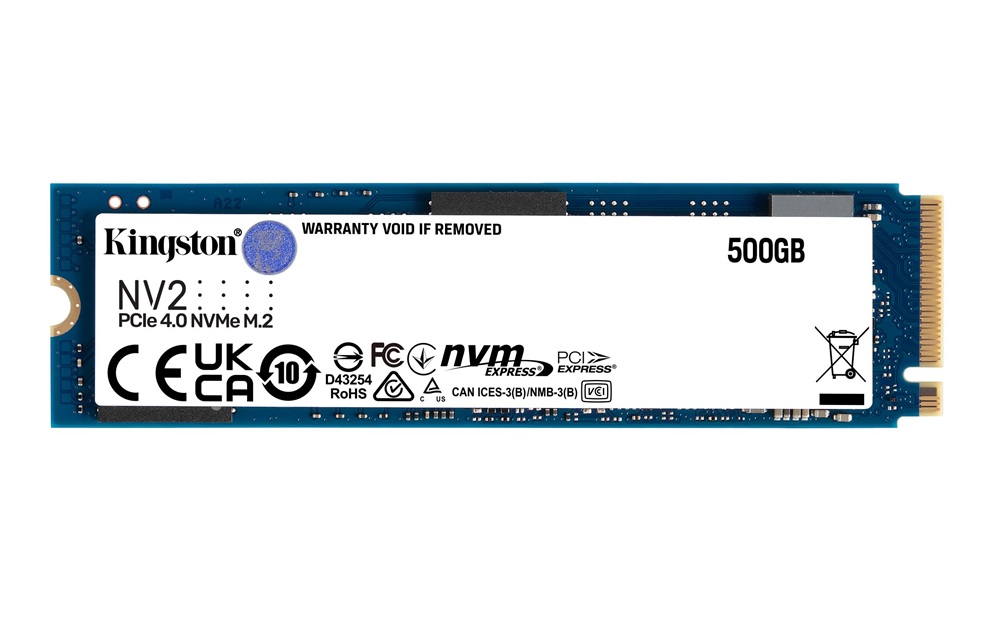 Kingston 500GB M.2 NVMe 2280 PCIe 4.0 NV2 (SNV2S/500G) SSD