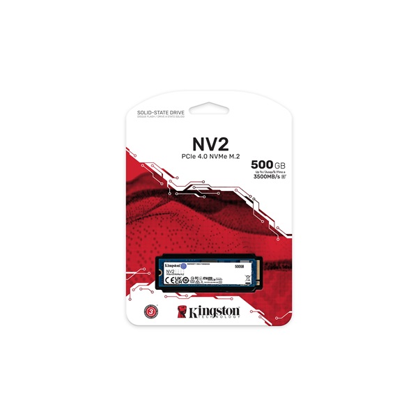 Kingston 500GB M.2 NVMe 2280 PCIe 4.0 NV2 (SNV2S/500G) SSD (Újszerű)