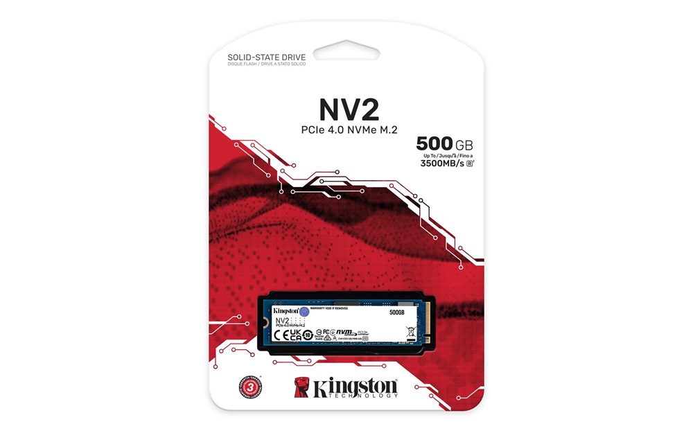 Kingston 500GB M.2 NVMe 2280 PCIe 4.0 NV2 (SNV2S/500G) SSD (Újszerű)