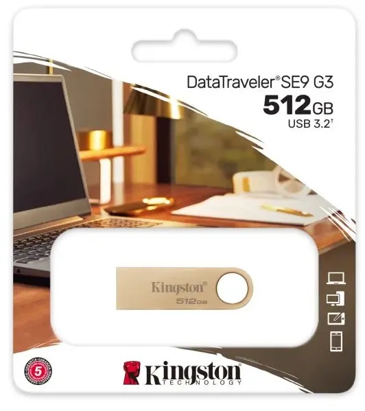 Kingston 512GB 3.2 Gen 1 DT SE9 G3 220MB/s (DTSE9G3/512GB) fém Flash Drive