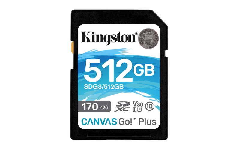 Kingston 512GB SD Canvas Go Plus (SDXC Class 10 UHS-I U3) (SDG3/512GB) memóriakártya