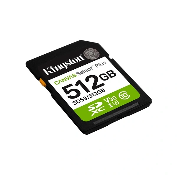 Kingston 512GB SD Canvas Select Plus Gen3 150R (SDXC V30 UHS-I U3) SDS3/512GB memóriakártya
