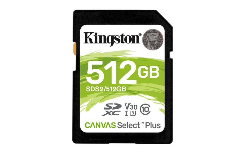 Kingston 512GB SD Canvas Select Plus (SDXC Class 10 UHS-I U3) (SDS2/512GB) memóriakártya