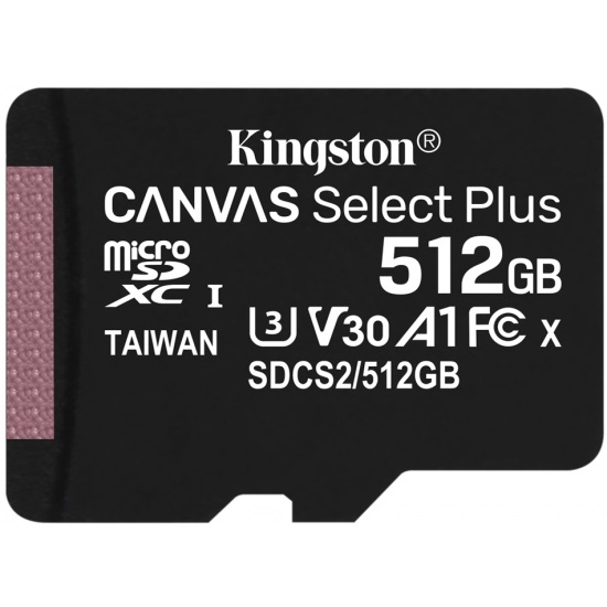 Kingston 512GB SD micro Canvas Select Plus (SDXC Class 10 A1) (SDCS2/512GBSP) memóriakártya
