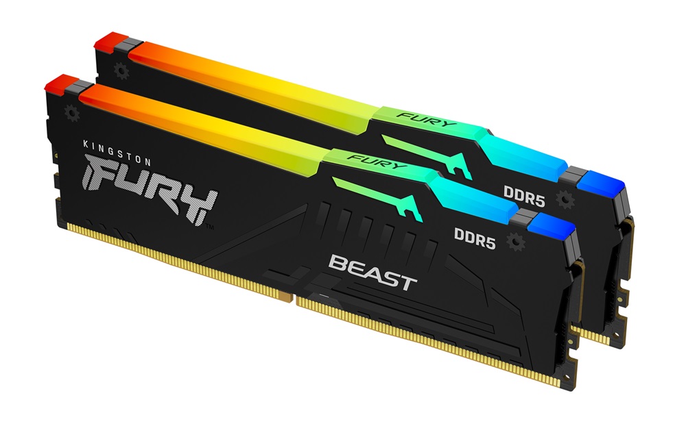 Kingston 64GB/5600MHz DDR-5 (Kit of 2) FURY Beast RGB (KF556C40BBAK2-64) memória