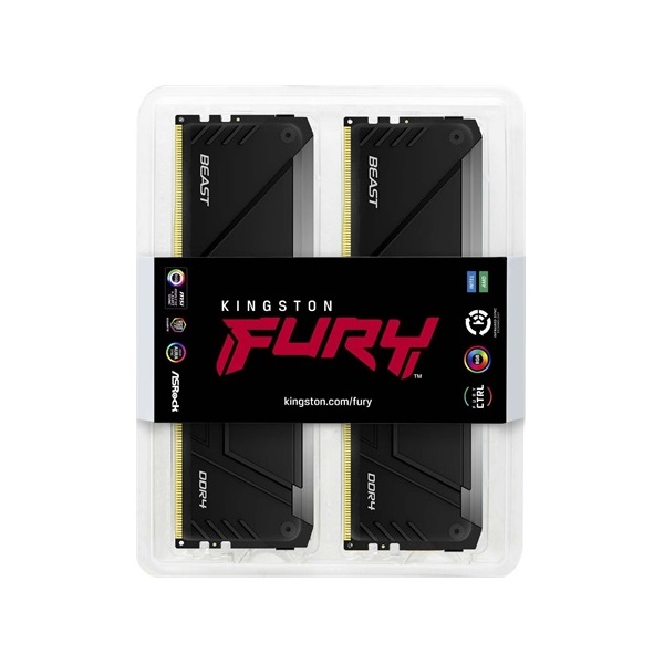 Kingston 64GB 3200MHz DDR-4 Fury Beast RGB (Kit! 4db 16GB) (KF432C16BB12AK4/64) memória