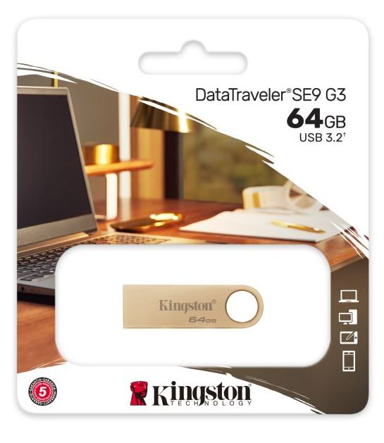 Kingston 64GB 3.2 Gen 1 DT SE9 G3 220MB/s (DTSE9G3/64GB) fém Flash Drive