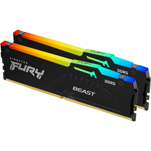 Kingston 64GB 6000MHz DDR-5 Fury Beast RGB EXPO (Kit! 2db 32GB) (KF560C30BBEAK2-64) memória