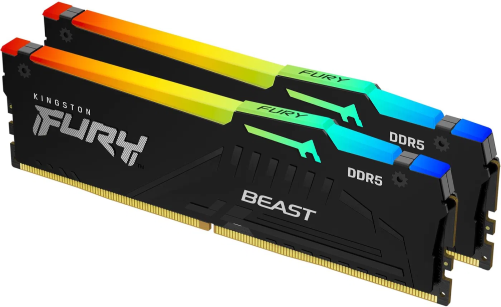 Kingston 64GB 6000MHz DDR-5 Fury Beast RGB EXPO (Kit! 2db 32GB) (KF560C30BBEAK2-64) memória