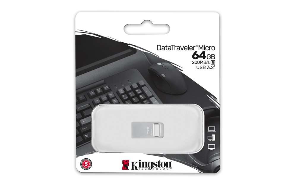Kingston 64GB DataTraveler Micro USB3.2 A Ezüst (DTMC3G2/64GB) Flash Drive