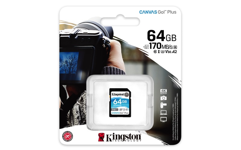 Kingston 64GB SD Canvas Go Plus (SDXC Class 10 UHS-I U3) (SDG3/64GB) memóriakártya
