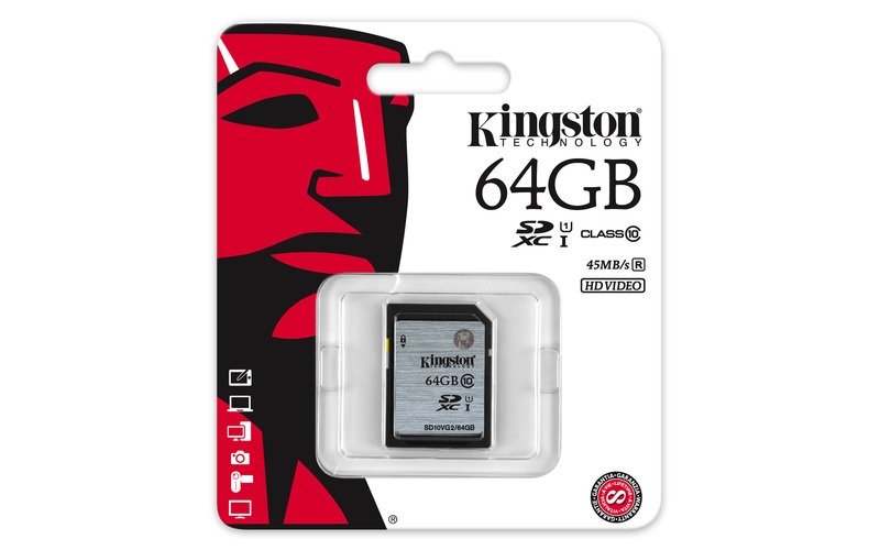 Kingston 64GB SD (SDXC Class 10 UHS-I) (SD10VG2/64B) memóriakártya