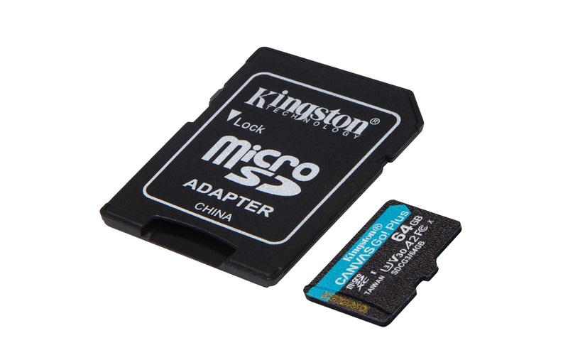 Kingston 64GB SD micro Canvas Go! Plus (SDXC Class 10  UHS-I U3) (SDCG3/64GB) memóriakártya adapterrel