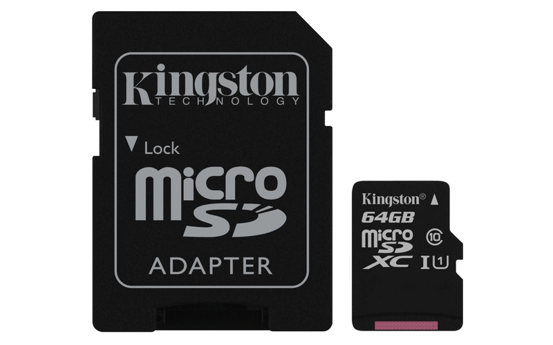 Kingston 64GB SD micro Canvas Select 80R (SDXC Class 10  UHS-I) (SDCS/64GB) memóriakártya adapterrel