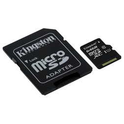 Kingston 64GB SD micro (SDXC Class 10  UHS-I) (SDC10G2/64GB) memóriakártya adapterrel
