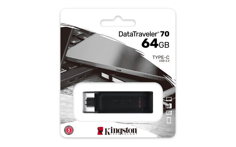 Kingston 64GB USB3.2 C DataTraveler 70 (DT70/64GB) Flash Drive