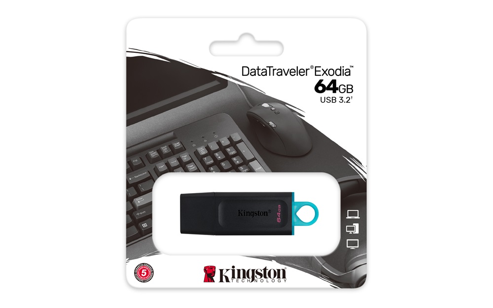 Kingston 64GB USB3.2 DataTraveler Exodia (DTX/64GB) Flash Drive
