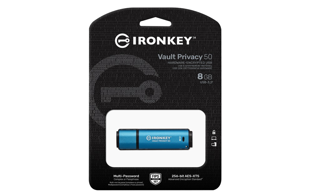 Kingston 8GB USB3.2 IronKey Vault Privacy 50 (IKVP50/8GB) Flash Drive