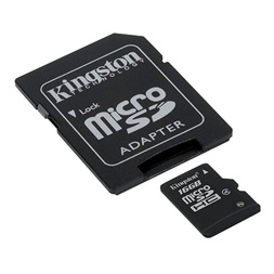 Kingston 16GB SD micro (SDHC Class 4) (SDC4/16GB) memóriakártya adapterrel